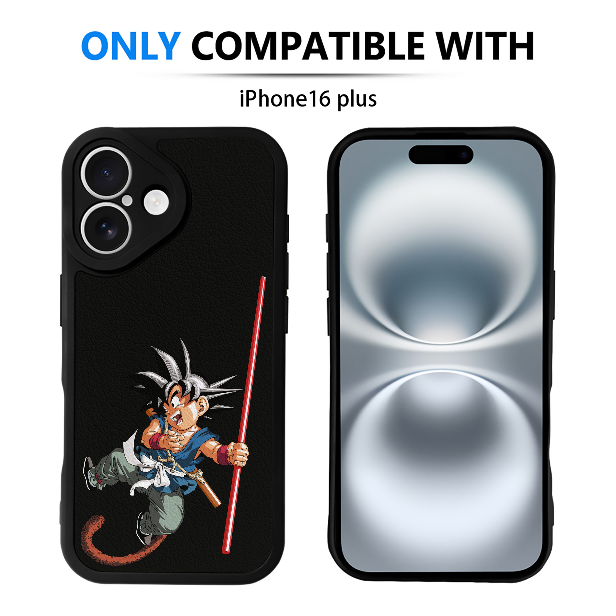 （画像用） ドラゴンボール 孫悟空（そん ごくう）Son Goku カカロット DRAGON BALL Kakarotto 【iPhone 16シリーズ対応】シリコンスマホケース（レザー調） 材質：シリコン
